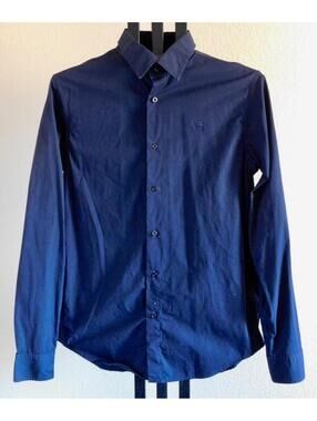 G-Star RAW Mens Versatile Shirt Size L Black Cotton Stretch Button Up